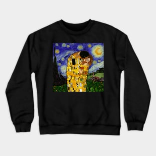 the kiss under the starry night Crewneck Sweatshirt